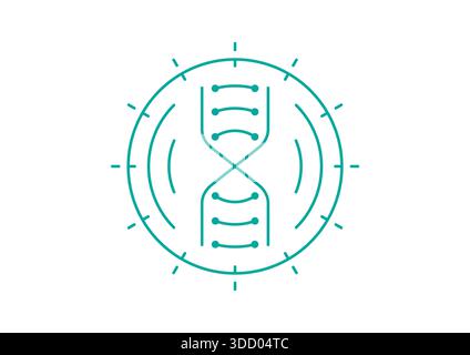 DNA-Symbol im Kreis. dna-Konzept Stockfoto