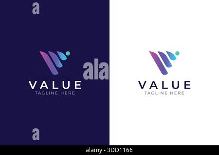 Letter V Logo Business Finance Consulting Technology Professional Brand Identity Software Media Stock Vektor