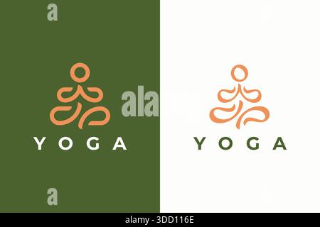 Yoga Logo Pose Silhouette Meditation Wellness Übung Lifestyle Orientalisches Zeichen Symbol Elegant Stock Vektor