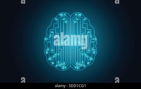 Digital Brain Circuit Artificial Intelligence Technology Konzept Stock Vektor