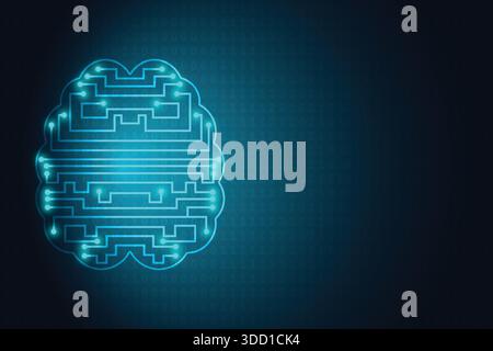 Futuristische KI Brain Circuit Digital Technology Hintergrund Stock Vektor