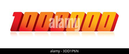 Handgezeichnete Nummer 1000000. Eine Million. Nummer 1000000 für die Wirtschaft. Stockfoto