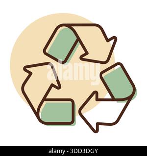 Minimalistisches Symbol für Recycling, geeignet für ökologisches Branding und nachhaltige Designkonzepte Stock Vektor