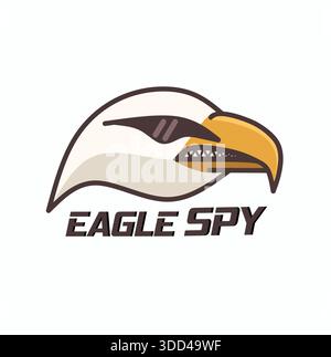 Einfache farbige Adlerkopf-Logo-Illustration mit weißem Hintergrund Stock Vektor