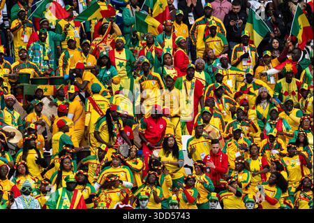 Tanger, Marokko. Dezember 2025. Während des Afrika-Cup der Nationen (CAN) 2025 Gruppenspiel zwischen Senegal und DR Kongo im Grand Stade de Tanger in Tanger, Marokko, am 27. Dezember 2025. (Foto: Andrew SURMA/SIPA USA). Quelle: SIPA USA/Alamy Live News Stockfoto