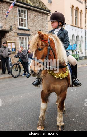 Jagd am zweiten Weihnachtsfeiertag in Hay-on-Wye Stockfoto