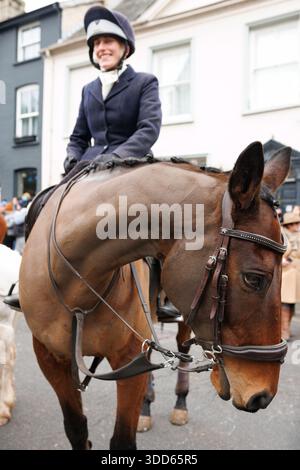 Jagd am zweiten Weihnachtsfeiertag in Hay-on-Wye Stockfoto