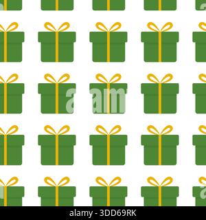 Geschenk und gebundene Schleife nahtloses Muster minimalistischer flacher Hintergrund Design Idee Geschenkpapier Fond. Vektorabbildung Stock Vektor