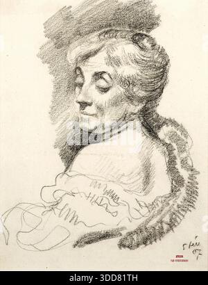 Theo Van Rysselberghe - Portrait De Mme Van Rysselberghe Stockfoto