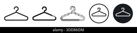 Minimalistischer Kleiderbügel mit Icon-Set-Konzept mit modischem Branding oder Logo Stock Vektor