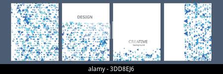 Satz von Vektor-Cover Notebook-Design. Abstract rainbow minimal Triangles Halbton Template Design für Notizbuch Papier, Copybook Broschüren, Buch Stock Vektor