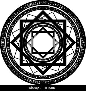 Magischer Kreis. Illustration für das mittelalterliche Europa und Spiellayouts. Stock Vektor