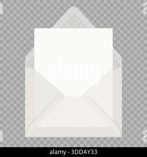 Modell Für Transparenten Umschlag. Realistische Isolierte Vektordarstellung Stock Vektor