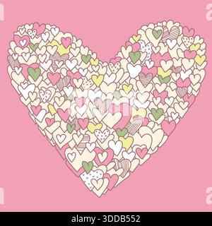 Abstraktes Herzfarbvektorsymbol. Love Concept Out Linie Hand gezeichnete Herz Vektor Illustration isoliert auf weiß für Druck, Valentinstag, Hochzeit Auto Stock Vektor
