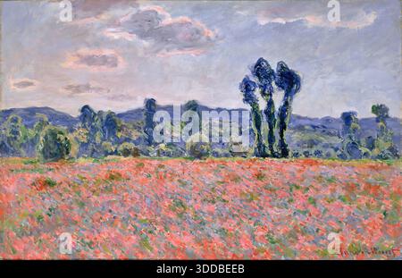 Mohnfeld, um 1890 von Claude Monet (1840-1926). Öl auf Leinwand französischer impressionistischer Landschaft mit blühenden Mohnblumen. Stock Vektor
