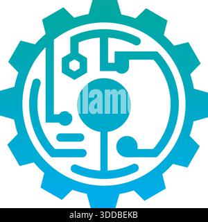 Gear Circuit Technology Engineering Logo Design Mechaniker Vektorvorlage Symbol Stock Vektor