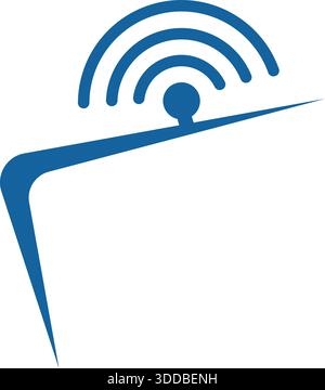 Technologiesignal Wireless Connection Logo Design Vektorvorlage Symbol Stock Vektor