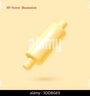 3D-Vektordarstellung eines Rollstifts Stock Vektor