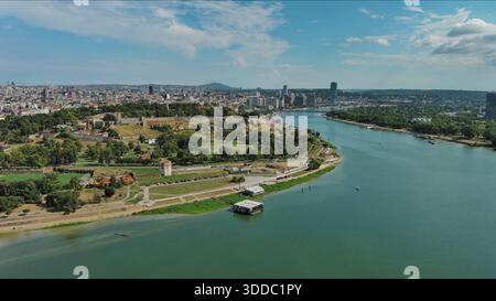 Kalemegdan Fort in Belgrad Serbien und Save River Stockfoto