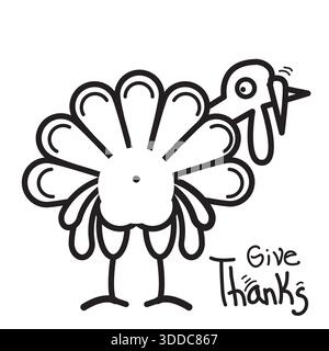 Thanksgiving truthahn für Happy Thanksgiving Day. Illustration des Vektorsymbols für Konstruktion auf weiß isoliert Stock Vektor