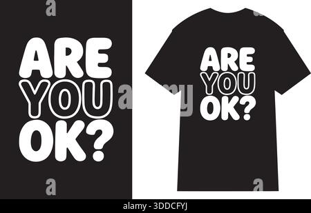 Bold Bubble Text Design sind Sie ok Typografie T Shirt Design Vektor Illustration Stock Vektor