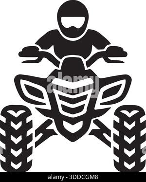 ATV Rider Transport Silhouette Design Vektor Illustration Stock Vektor