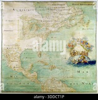 Karte von Nord- und Mittelamerika, 1681 Stockfoto