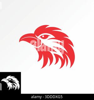 Kopf Habicht Adler Falke Tier Vogel Raubtier Raptor starkes Maskottchen Tech Sport Logo Design Grafik Konzept kreative Premium Vektor Stock Bild Top Sell Stock Vektor