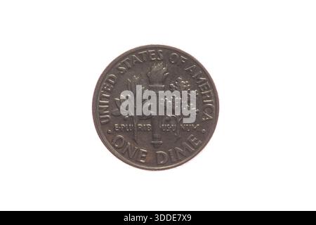 US-Dollar-Münze (zehn Cent) 1989 - rückwärts Stockfoto