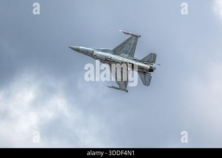 Polnische Luftwaffe - General Dynamics F-16C Fighting Falcon, Luftlande bei der Royal International Air Tattoo 2025. Stockfoto