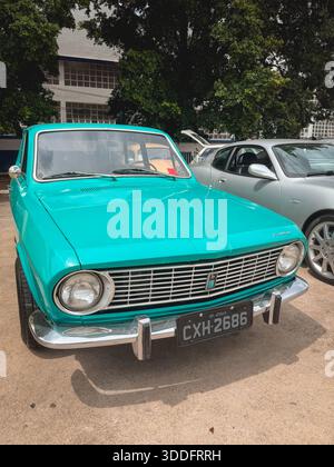 Sao Paulo SP Brasilien. Dezember 2025. Ford Corcel aus der Zeit um 1970. Auf einer Oldtimer-Ausstellung in Sao Paulo. Stockfoto