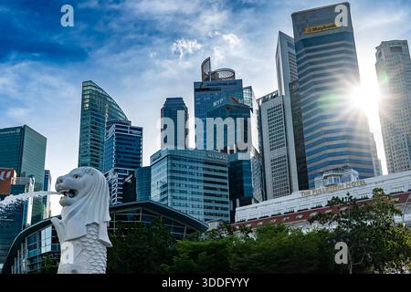 Berühmte Wahrzeichen in der Stadt Singapur Stockfoto