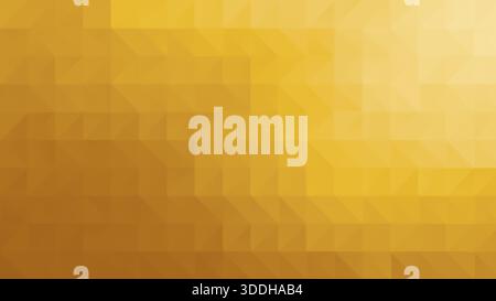 Abstrakter Hintergrund vieler großer Dreiecke mit Farbverlauf von Orange zu Hellgelb. Goldener geometrischer dreieckiger Hintergrund, Kopierraum Stockfoto