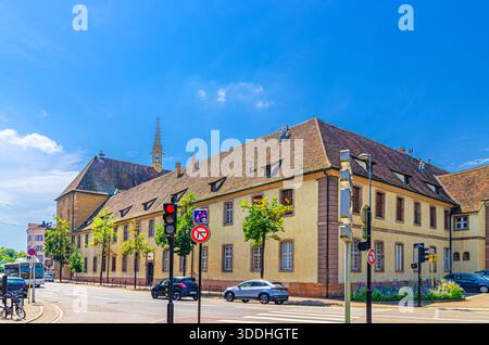 Die Catherinettes Eglise Sainte-Katharina Kirche Couvent Klostergebäude in der Altstadt von Colmar Altstadt, Elsass Grand Est Region, Frankreich Stockfoto