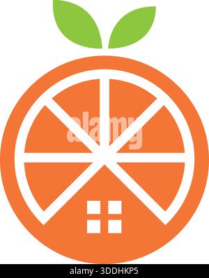 Orange Frucht Slice Frisches Logo Design Lebensmittel Vektor Vorlage Symbol Stock Vektor