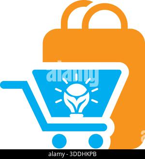 Warenkorb Logo Design E-Commerce Business Vector Template Symbol Stock Vektor