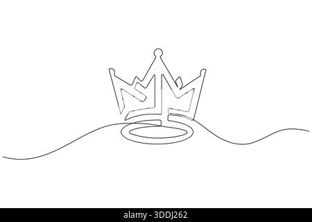 Crown Luxury Crown Icon durchgehende einzeilige Kunst Stock Vektor