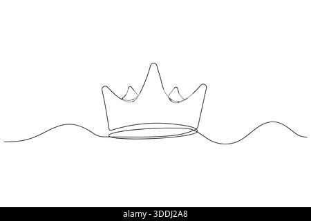 Crown Luxury Crown Icon durchgehende einzeilige Kunst Stock Vektor