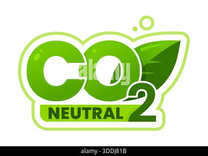 Symbol oder Dichtung für Kohlendioxid, CO2-neutrale Emissionen Stock Vektor