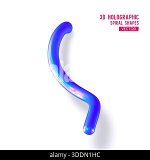 3D-holographische abstrakte Spiralform. Stock Vektor