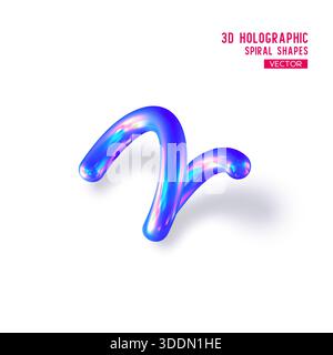 3D-holographische abstrakte Spiralform. Stock Vektor