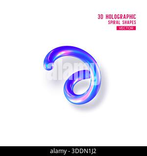 3D-holographische abstrakte Spiralform. Stock Vektor