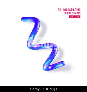 3D-holographische abstrakte Spiralform. Stock Vektor