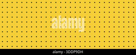 Farbenfrohe Vektorvorlage. Bullet Journal oder Planer Seite. Helles nahtloses Muster und geometrischer Gitterhintergrund. Schwarze Polka Dots auf gelbem Hintergrund Stock Vektor