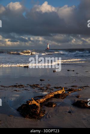 Berwick Pier und Lighthouse, der nördlichste in England Stockfoto