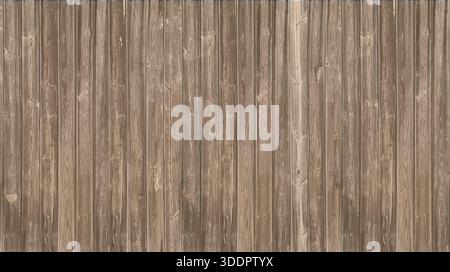 Vertikaler brauner Holzzaun oder -Wand mit alten strukturierten verwitterten Oberflächendetails Stockfoto