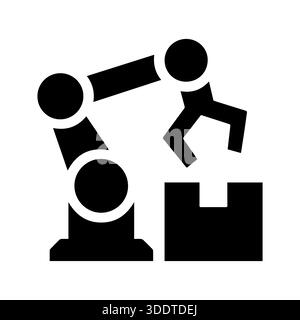 Intelligente Robotergeräte Führen Während Der Montage Eine Präzise Platzierung Der Pakete Auf Dem Förderband Durch Stock Vektor