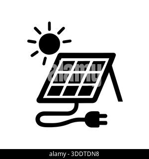 Minimalistisches Symbol Für Nachhaltige Solarenergielösungen Für Das Aufladen Mobiler Geräte Mit Sauberer Energie Stock Vektor