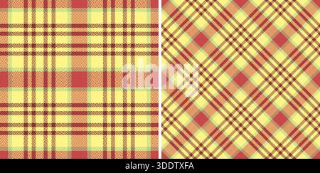 Muster nahtloses Gewebe aus Textur kariertes Schottenmuster mit einem Vektor-Hintergrund-Textil-Check. In weihnachtsfarben für jeden Tag modische Modetrends. Stock Vektor