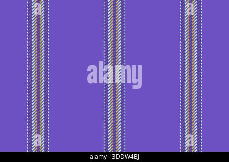 Pye Textilstreifenvektor, weihnachtsschmuck Linien nahtloser Hintergrund. Chrow vertikales Stoffmuster in Indigo- und hellen Farben. Stock Vektor